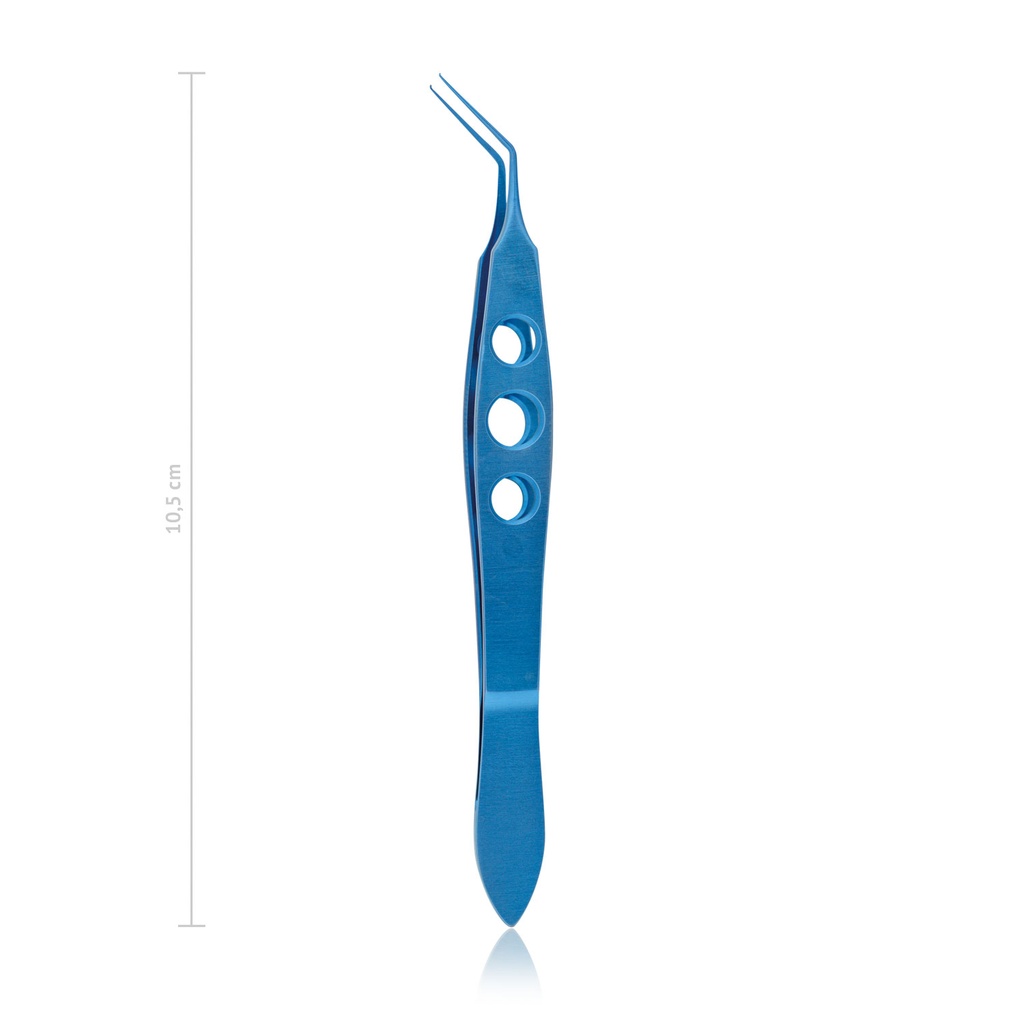 [172005] Capsulorhexis forceps UTRATA, L 10.5 cm, angled, triangular tips