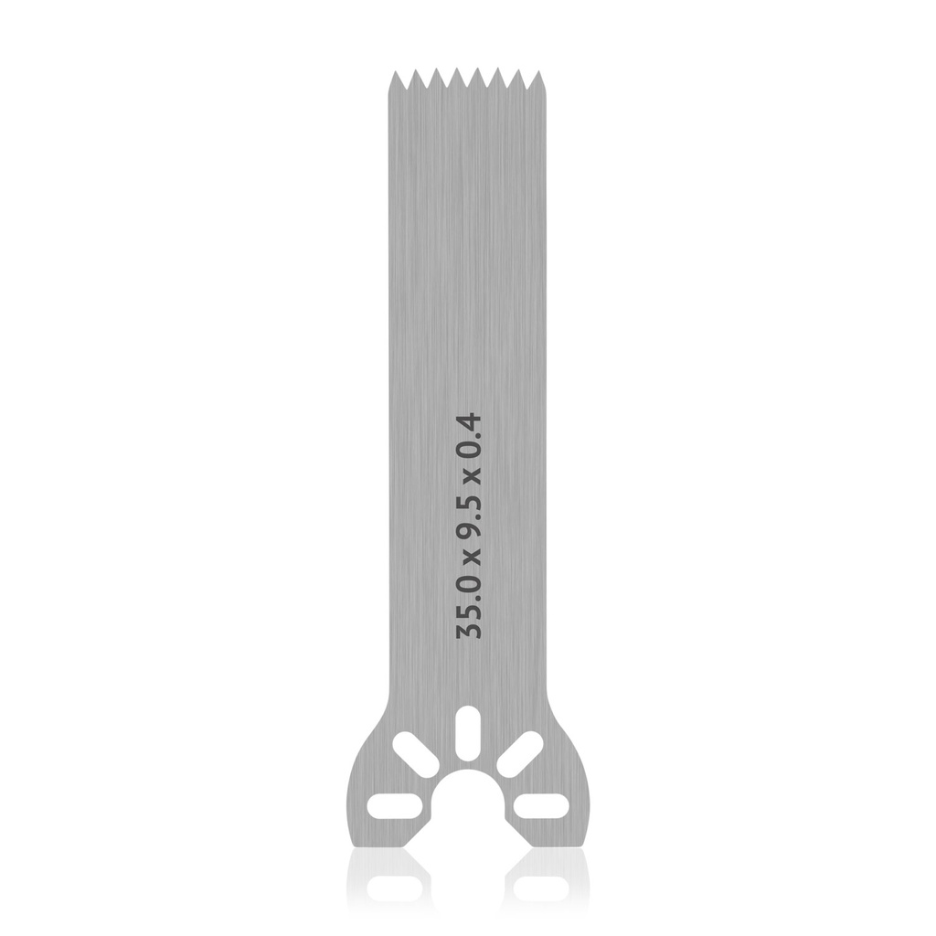 Saw blade Stryker holder, L 35 x W 9.5 x H 0.4 mm