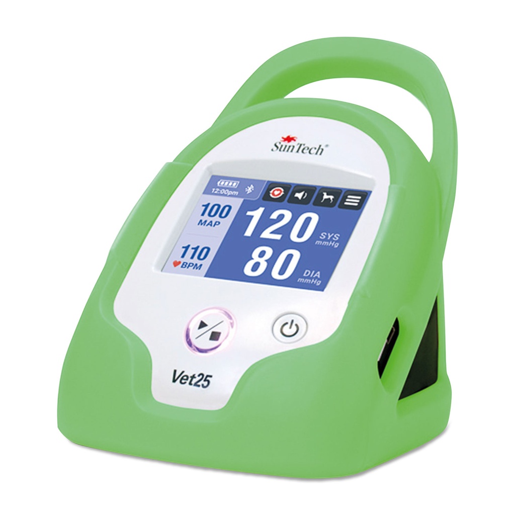 SunTech VET25 blood pressure monitor green, including 6 cuffs, blood pressure hose, power supply, Li-ion battery and protective cover