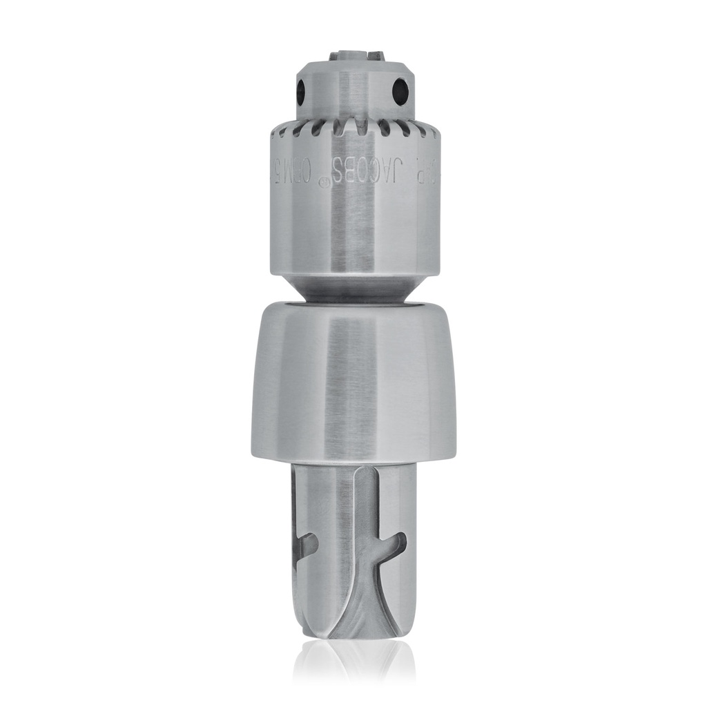 Jacobs drill chuck attachment for DRAGONFLY Battery Powered Drill System cannulated with key Clamping range Ø 0.0 - 4.0 mm Speed 0 – 1,305 rpm 