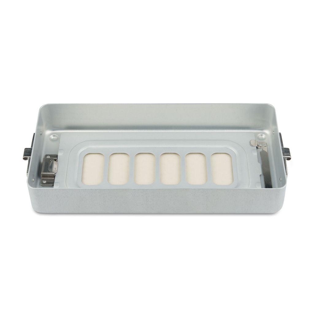 [500615] 4.5 cm high base part for small set container, perforated, 300 x 140 x 45 mm, grey