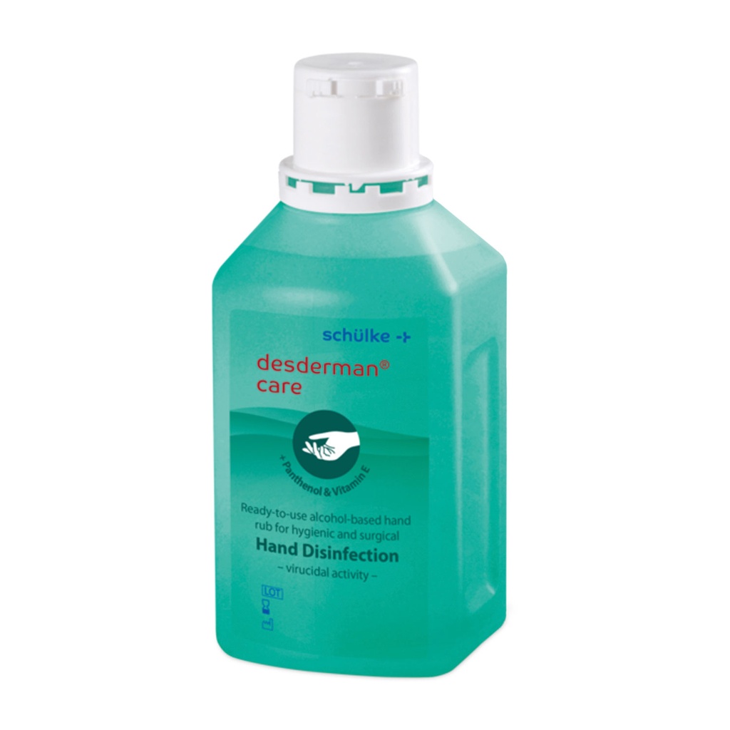 Schülke desderman care, 1 l Euro bottle, ethanol-based hand disinfectant with nourishing panthenol