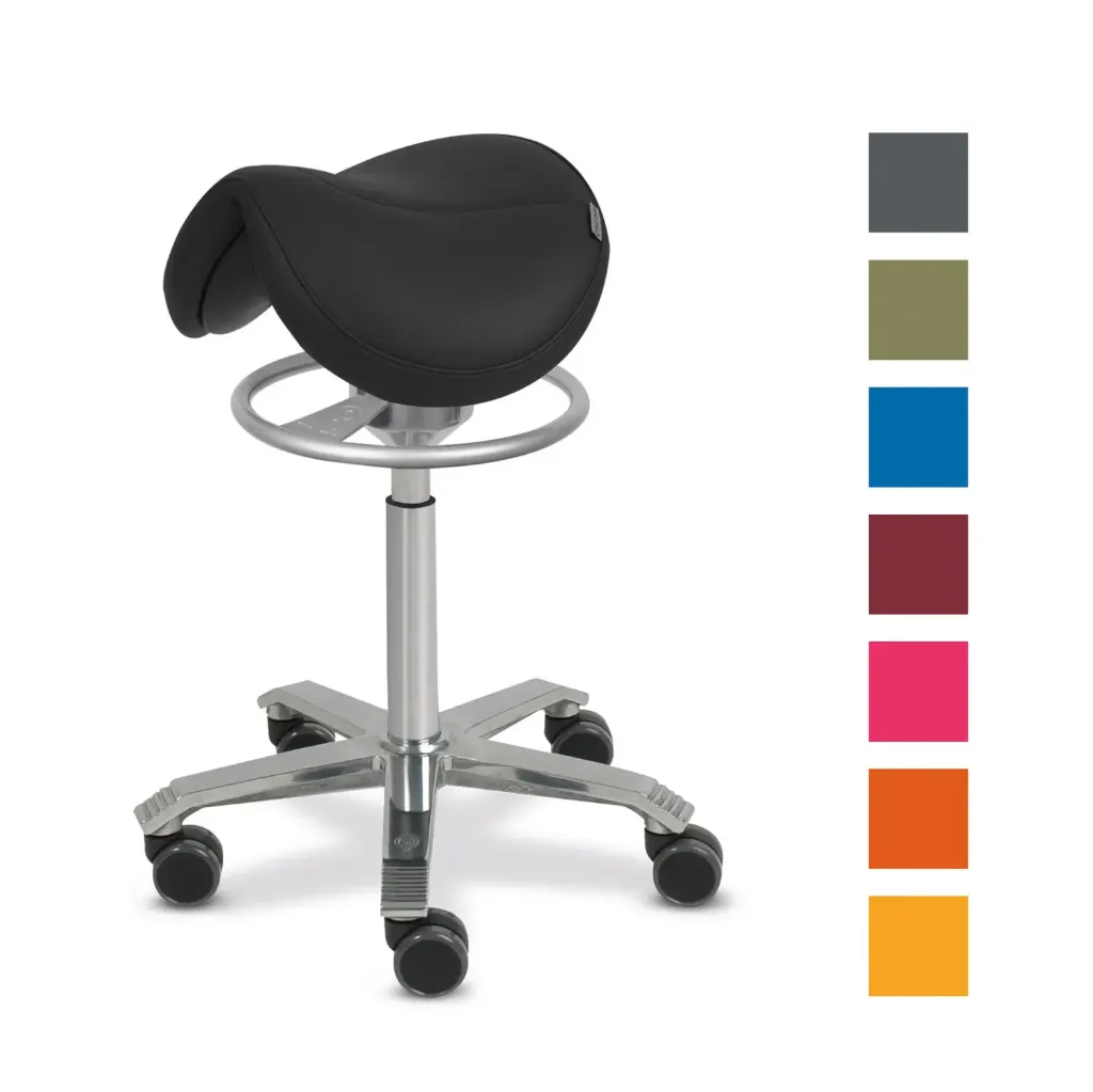 SCORE treatment chair, padded saddle seat, height adjustable from approx. 59-77 cm