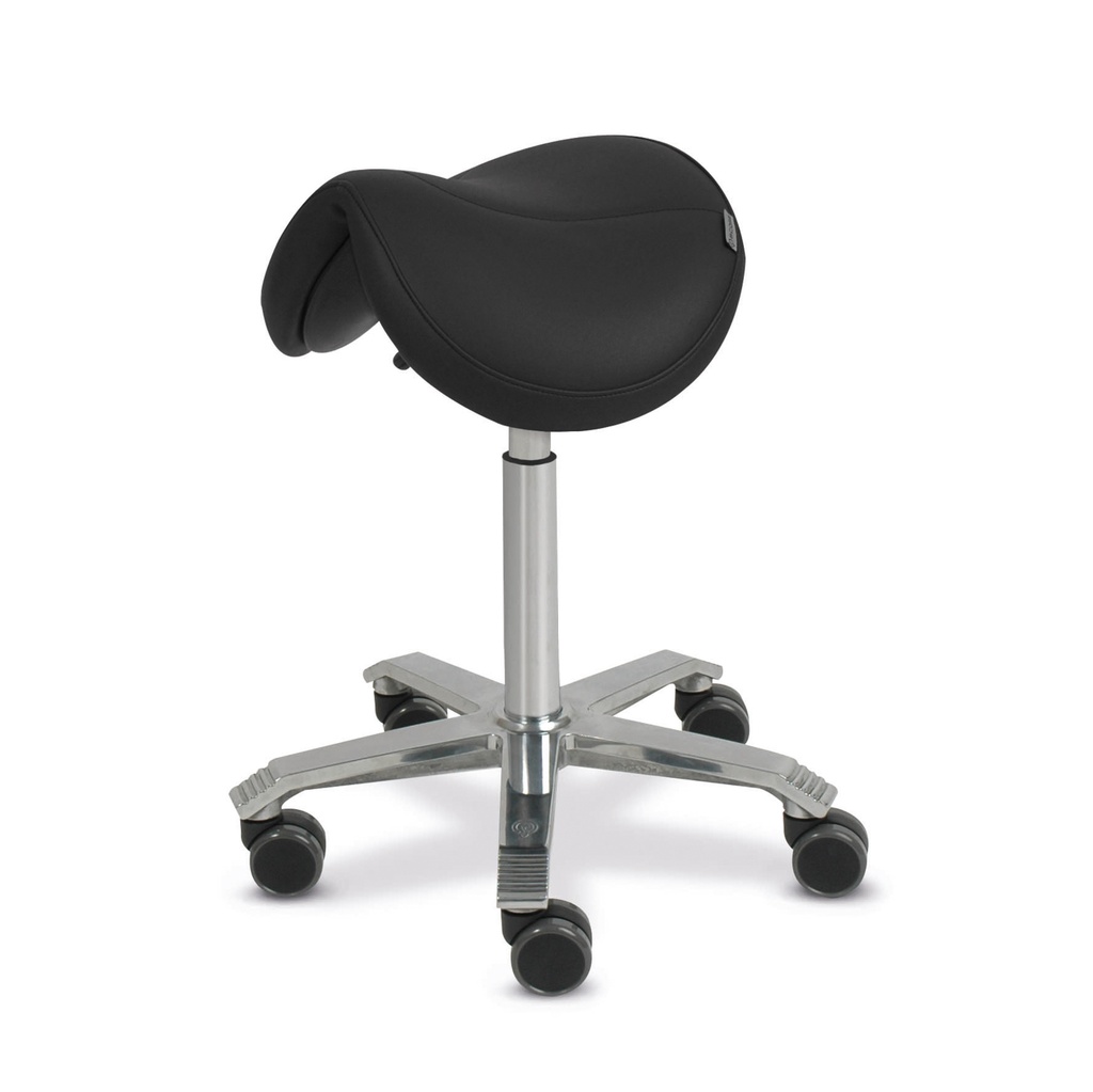 [6101010003] SCORE treatment chair, padded saddle seat, height adjustable from approx. 59-77 cm (JUMPER, Seat width 44 cm, Black, without Balance, without lumbar support)