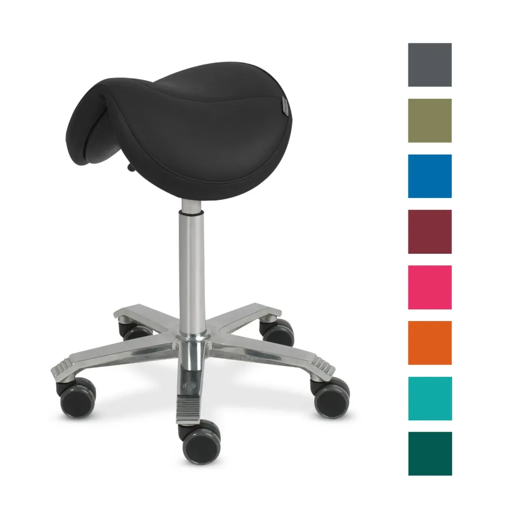 SCORE treatment chair, padded saddle seat, height adjustable from approx. 59-77 cm