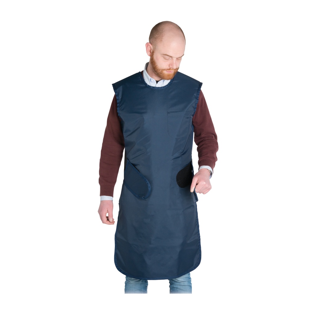 X-ray light apron, Tux Fabric blue, Pb 0.5, length 110 cm, shoulder/hip width 41/60 cm, height 170 - 180 cm