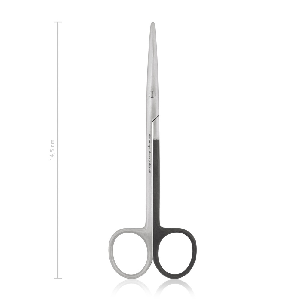Metzenbaum dissecting scissors for left-handed users, 14.5 cm, emousse, straight
