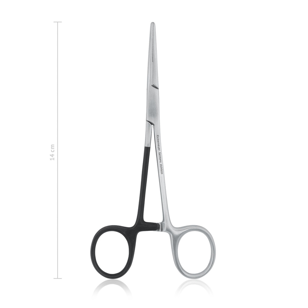 KELLY artery forceps for left-handed users, 14 cm, straight