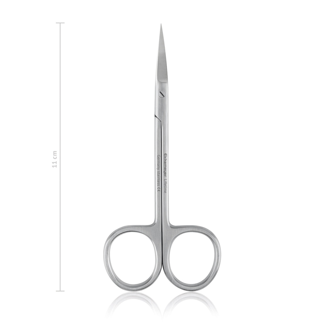 Iris scissors for left-handers, 11 cm, fine, straight, sharp/sharp