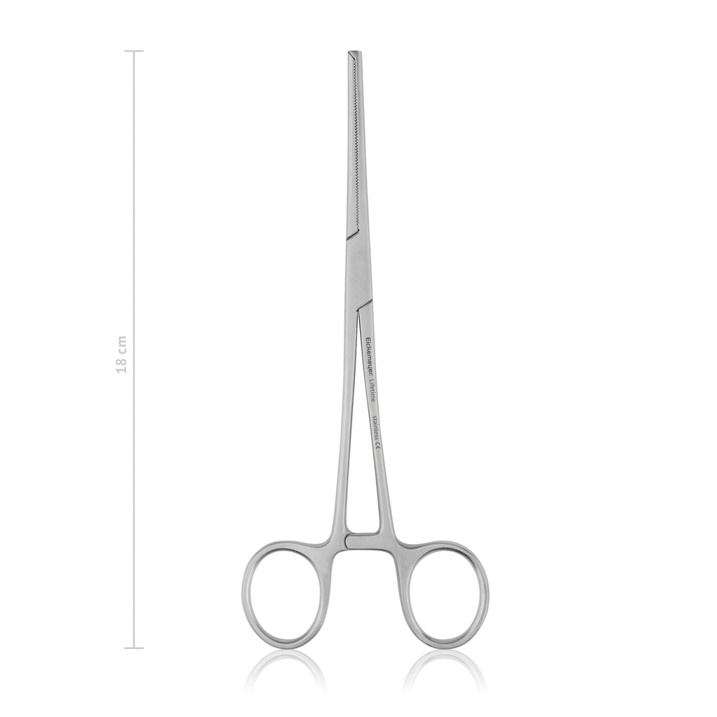 Haemostatic forceps Kocher, 18 cm, straight, 