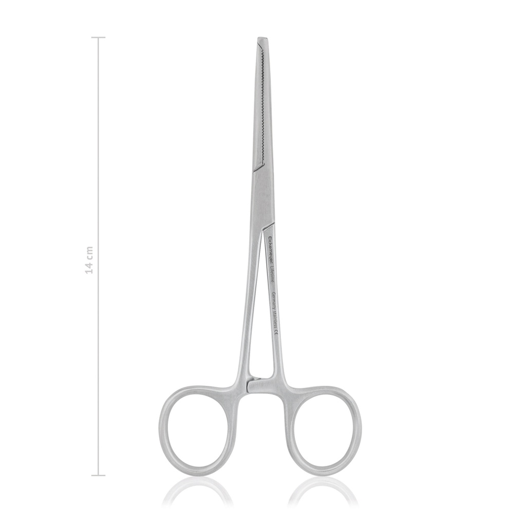Hemostatic forceps KOCHER-OCHSNER, 1x2 teeth, 14 cm, curved