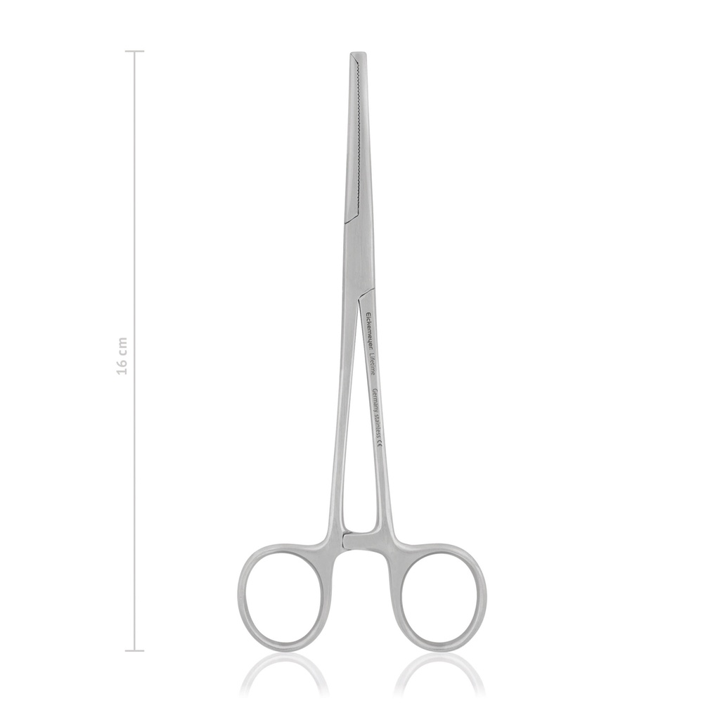 Hemostatic forceps KOCHER-OCHSNER, 1x2 teeth, 16 cm, straight