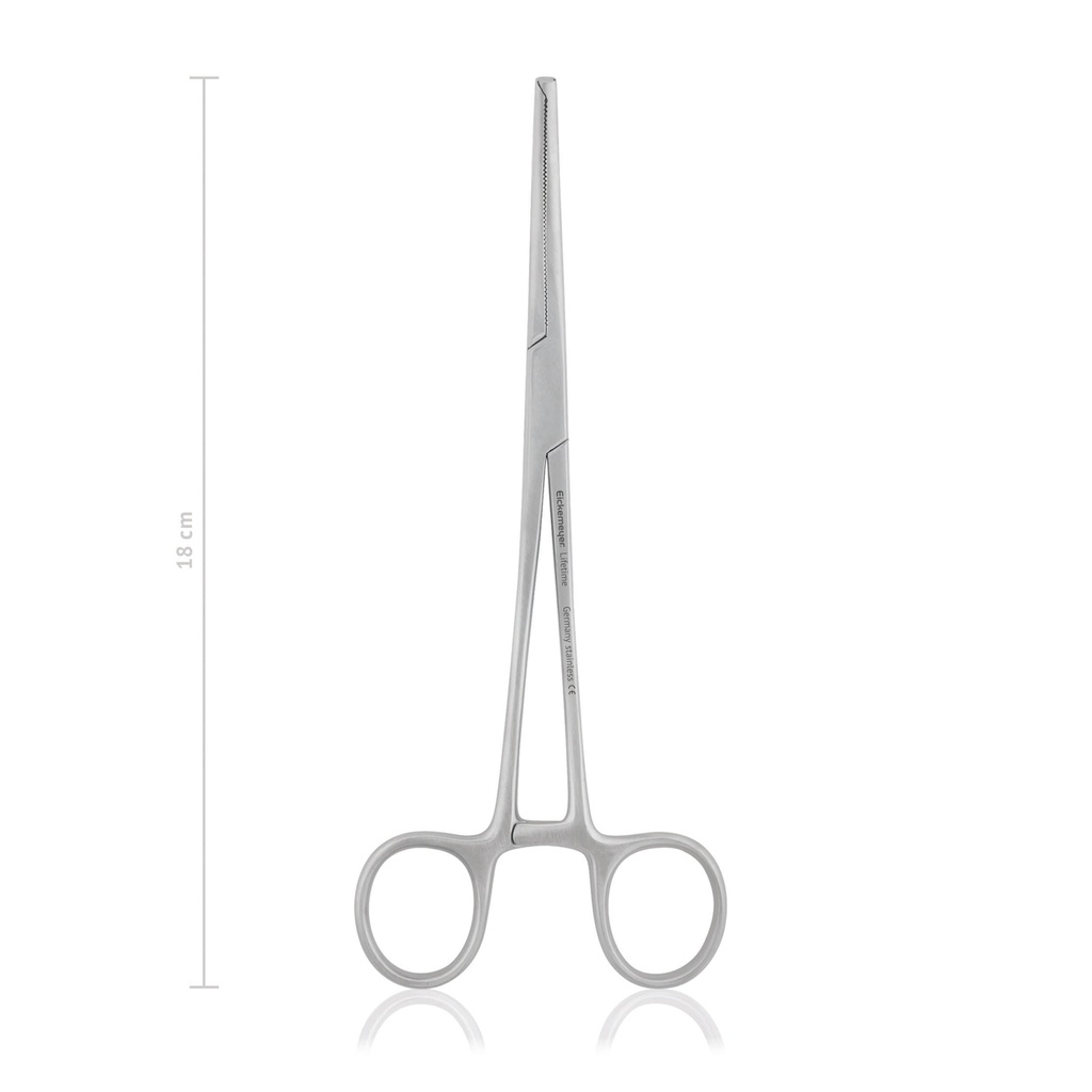 [142518] Hemostatic forceps KOCHER-OCHSNER, 1x2 teeth, 18 cm, curved