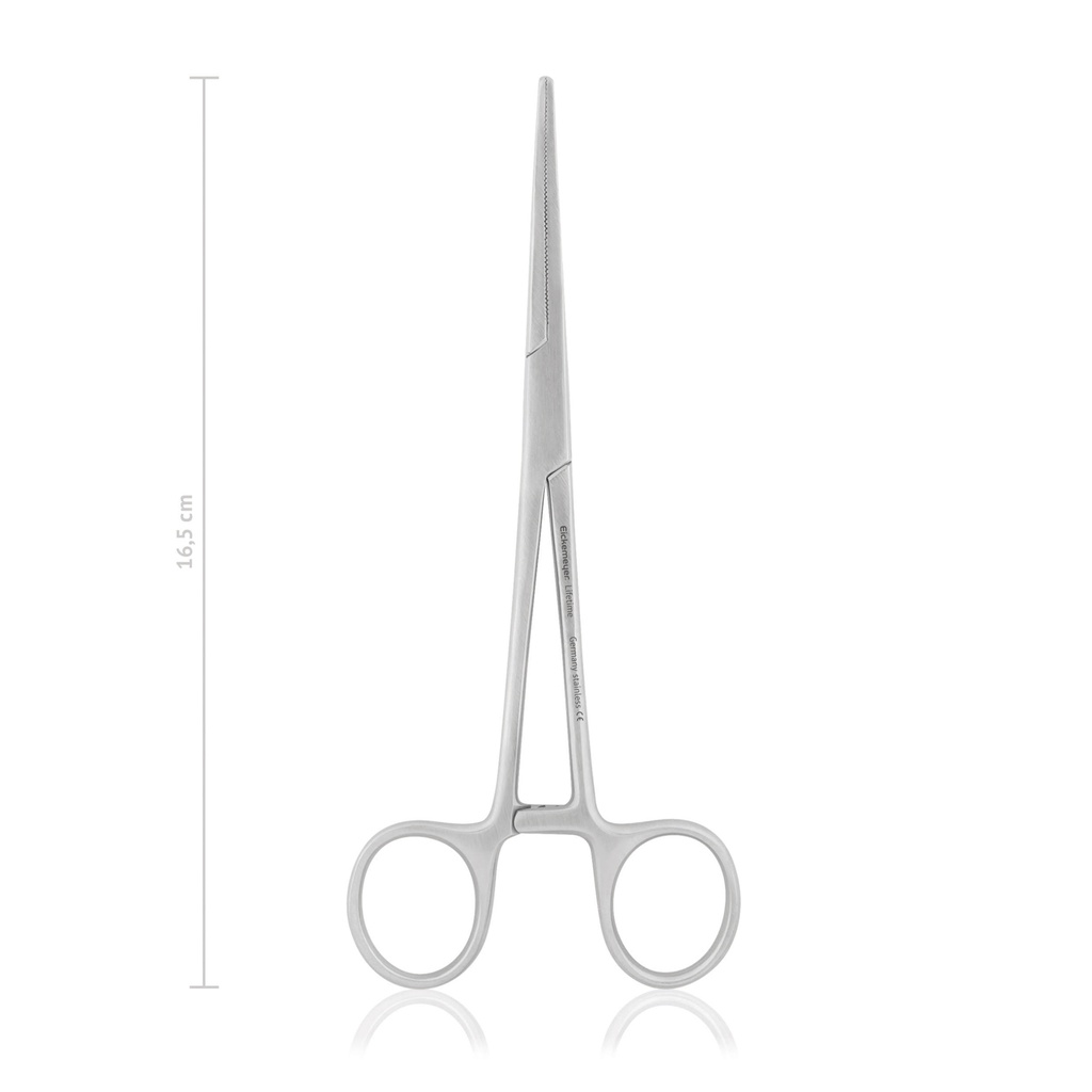 [144316] Intestinal forceps DOYEN, serrated, 16,5 cm, curved