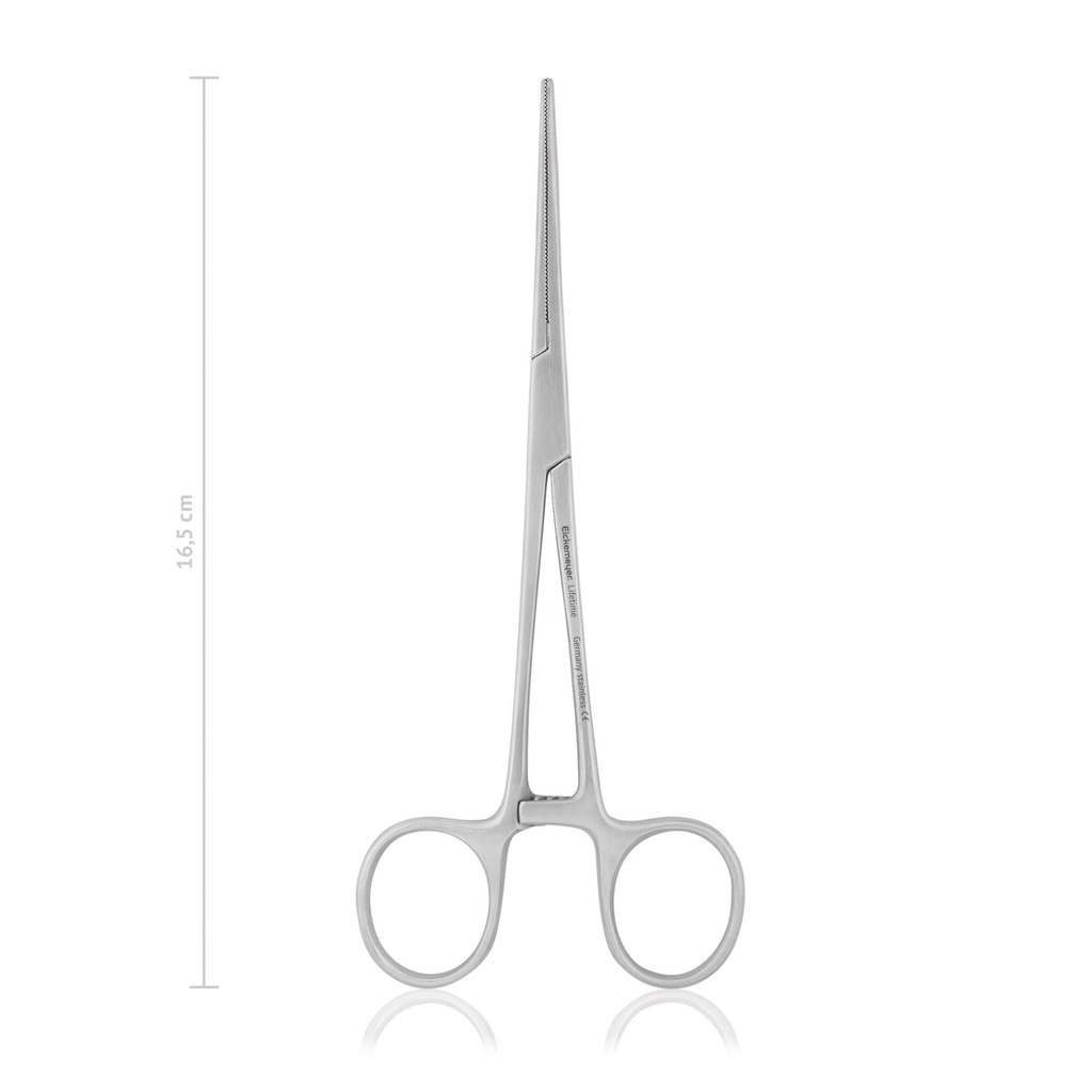 Intestinal forceps DOYEN, diagonally serrated, 16,5 cm, straight