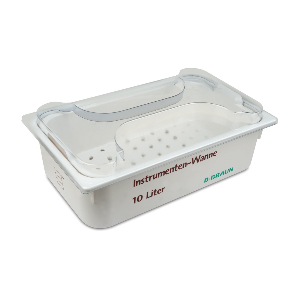 Endoscopy and Instrument Tray, with lid and basket, 10l, 150 x 325 x 530mm