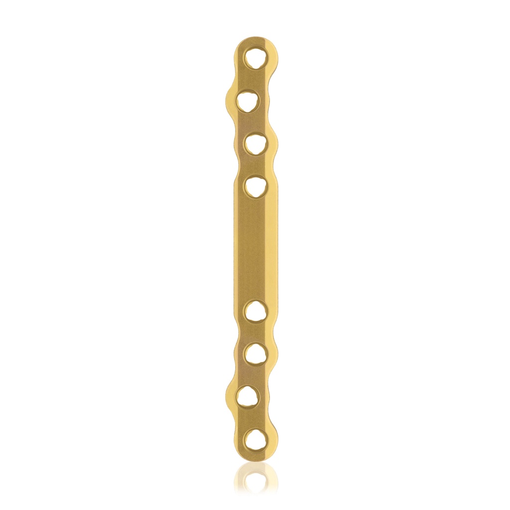 EickLoxx S-Type bone plate 8 hole,  100 x 11 x 4.5mm, titanium, gold 