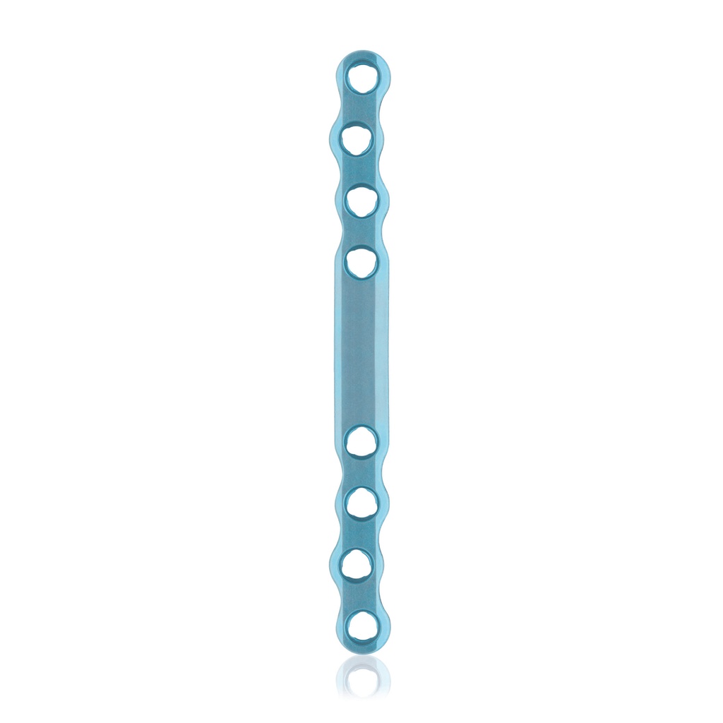 EickLoxx S-Type bone plate 8 hole,  98 x 8 x 3.2mm, titanium, light blue 