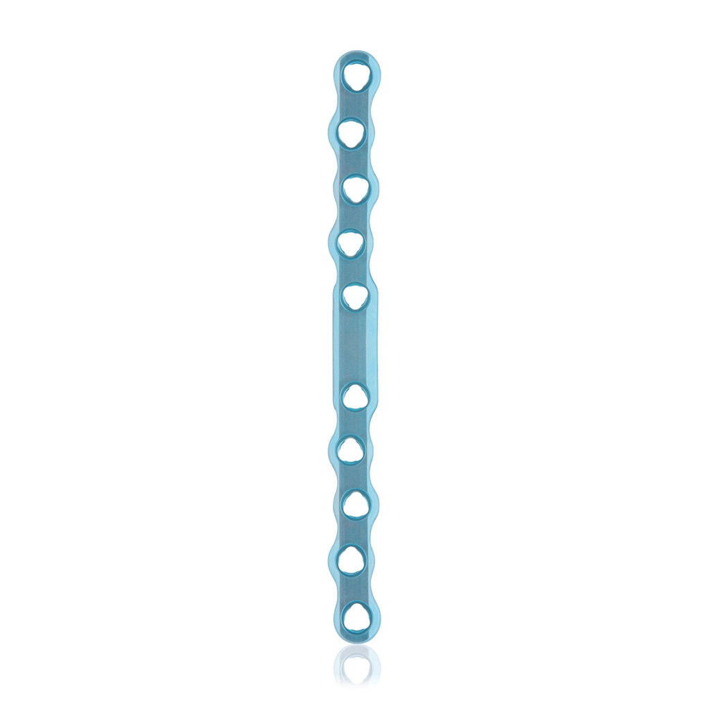 EickLoxx S-Type bone plate 10 hole,  108 x 8 x 3.2mm, titanium, light blue 