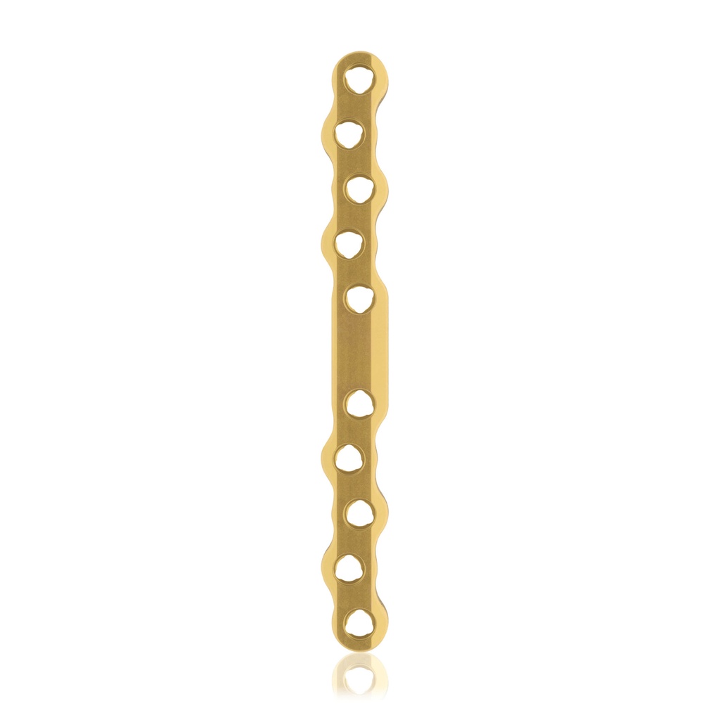 EickLoxx S-Type bone plate 10 hole,  110 x 11 x 4.5mm, titanium, gold 