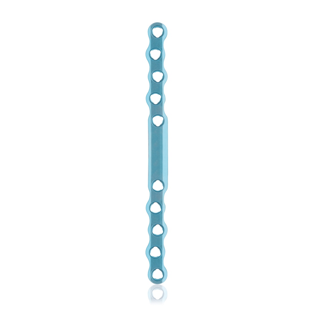 EickLoxx S-Type bone plate 10 hole,  118 x 8 x 3.2mm, titanium, light blue 