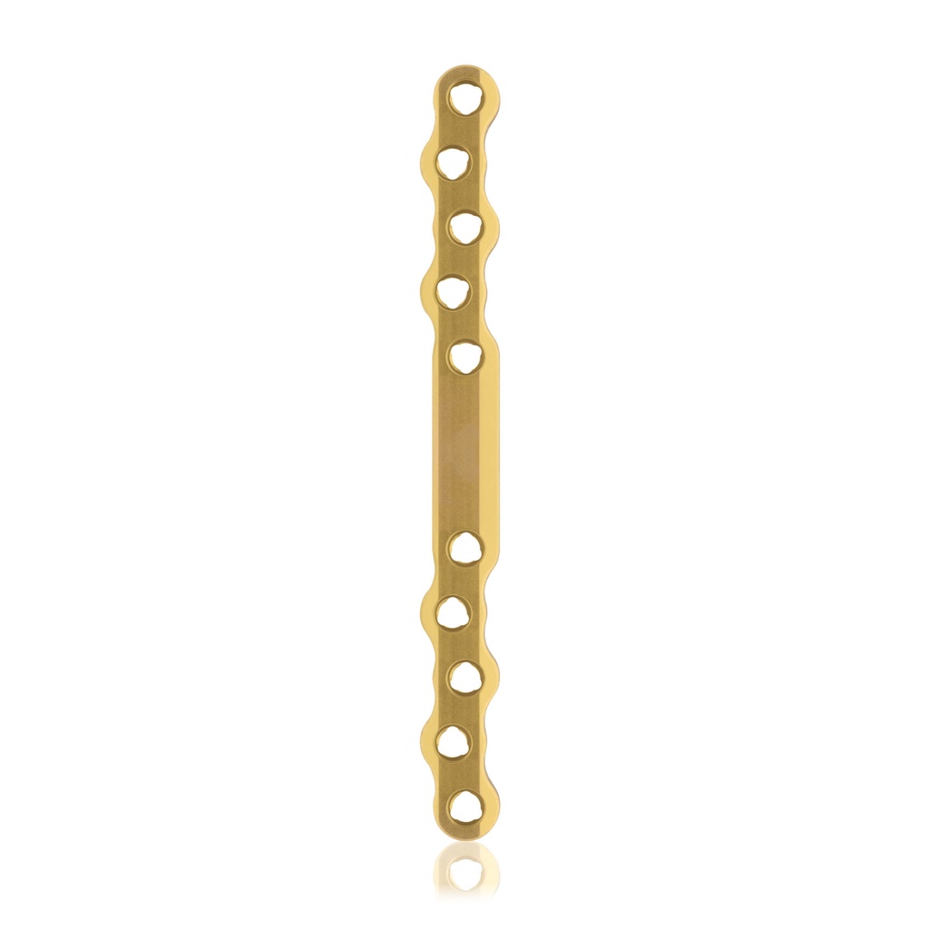 EickLoxx S-Type bone plate 10 hole, 120 x 11 x 4.5mm, titanium, gold 