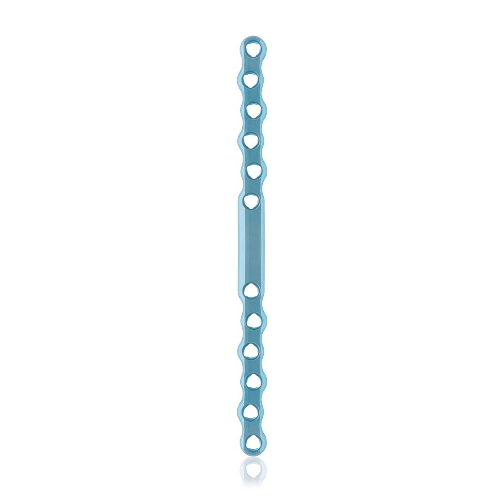EickLoxx S-Type bone plate 12 hole, 138 x 8 x 3.2mm, titanium, light blue 