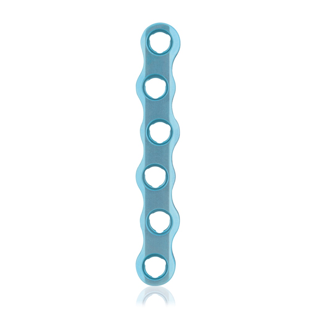 [187740] EickLoxx S-Type bone plate 6 hole,  58 x 8 x 3.2mm, titanium, light blue 