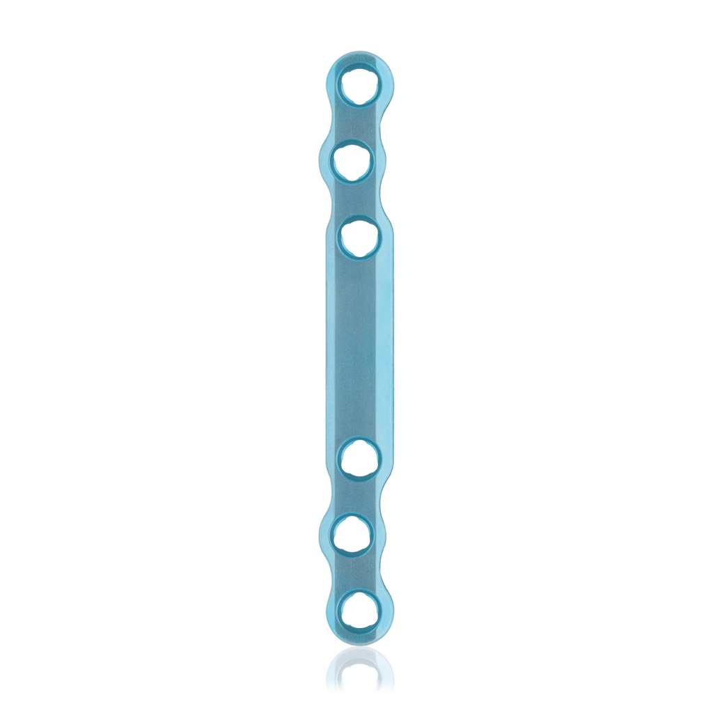 EickLoxx S-Type bone plate 6 hole, 78 x 8 x 3.2mm, titanium, light blue 