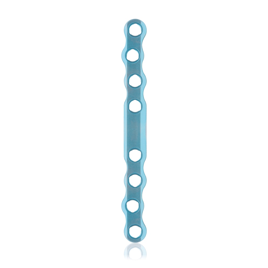 EickLoxx S-Type bone plate 8 hole,  88 x 8 x 3.2mm, titanium, lightblue 
