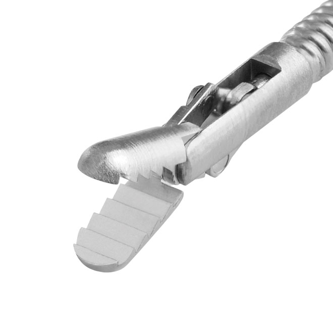[306214] Foreign body forceps, flexible, alligator jaw parts, serrated, Ø = 1.8 mm, L = 120 cm