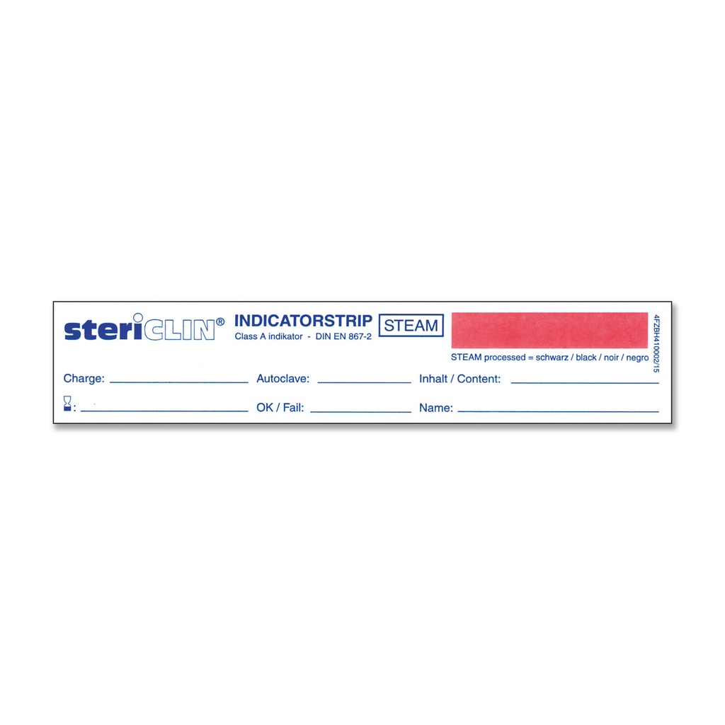 Indicator strips for steam sterilization, pack of 250 pcs.