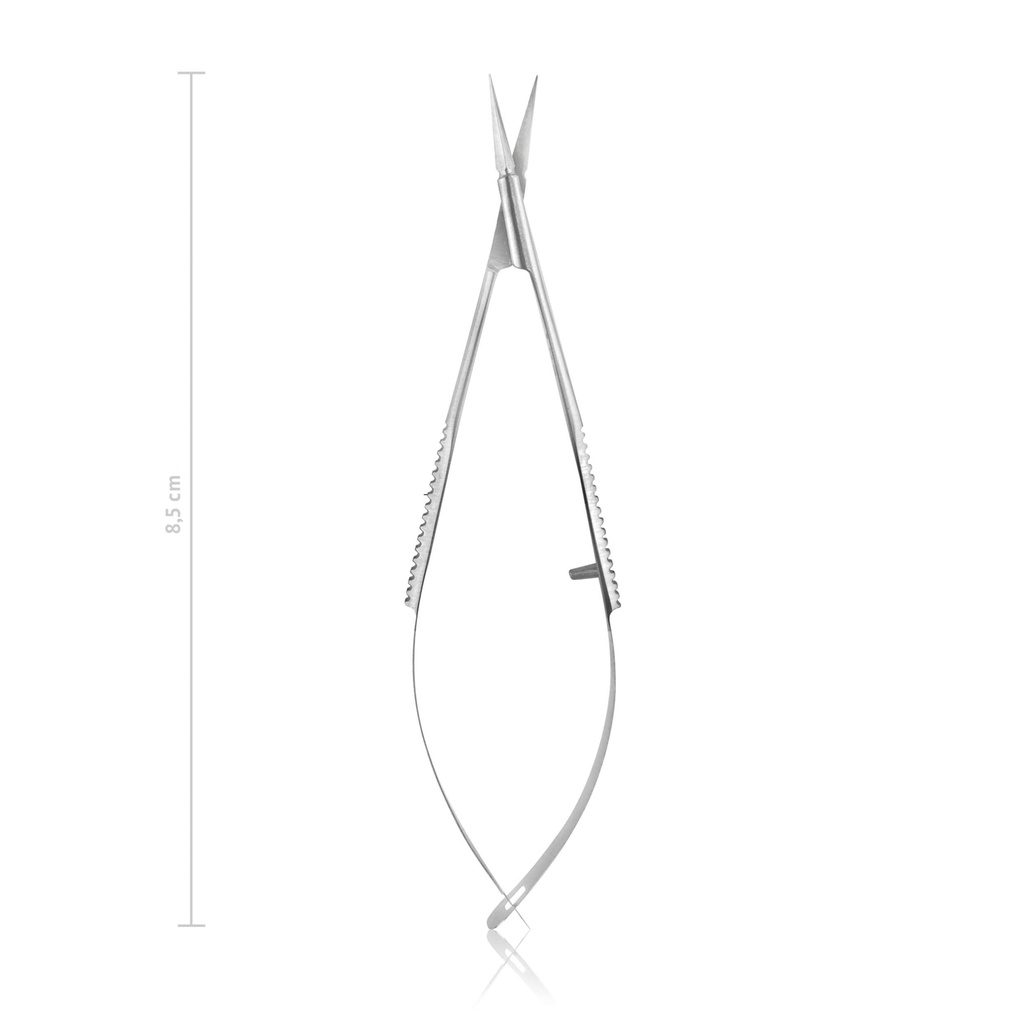 [172208] Secondary cataract scissors Vannas, 8,5 cm, straight, sharp, curved 