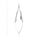 Barraquer-Troutman needle holder, curved, 10 cm, round handle, with locking mechanism