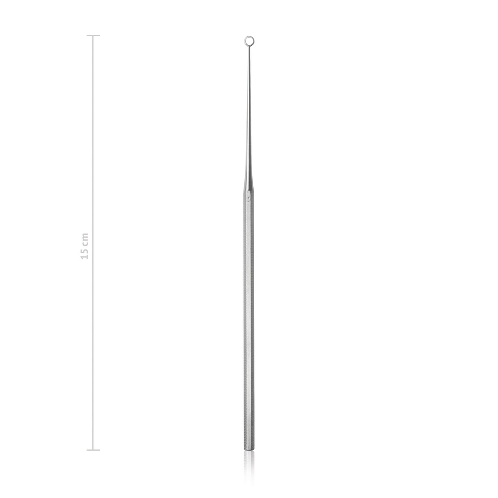 [173615] Ear curette Buck, curved, blunt, L = 15 cm, size 0 