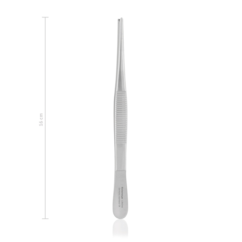 Tissue forceps STANDARD, 1 x 2 teeth, 16 cm