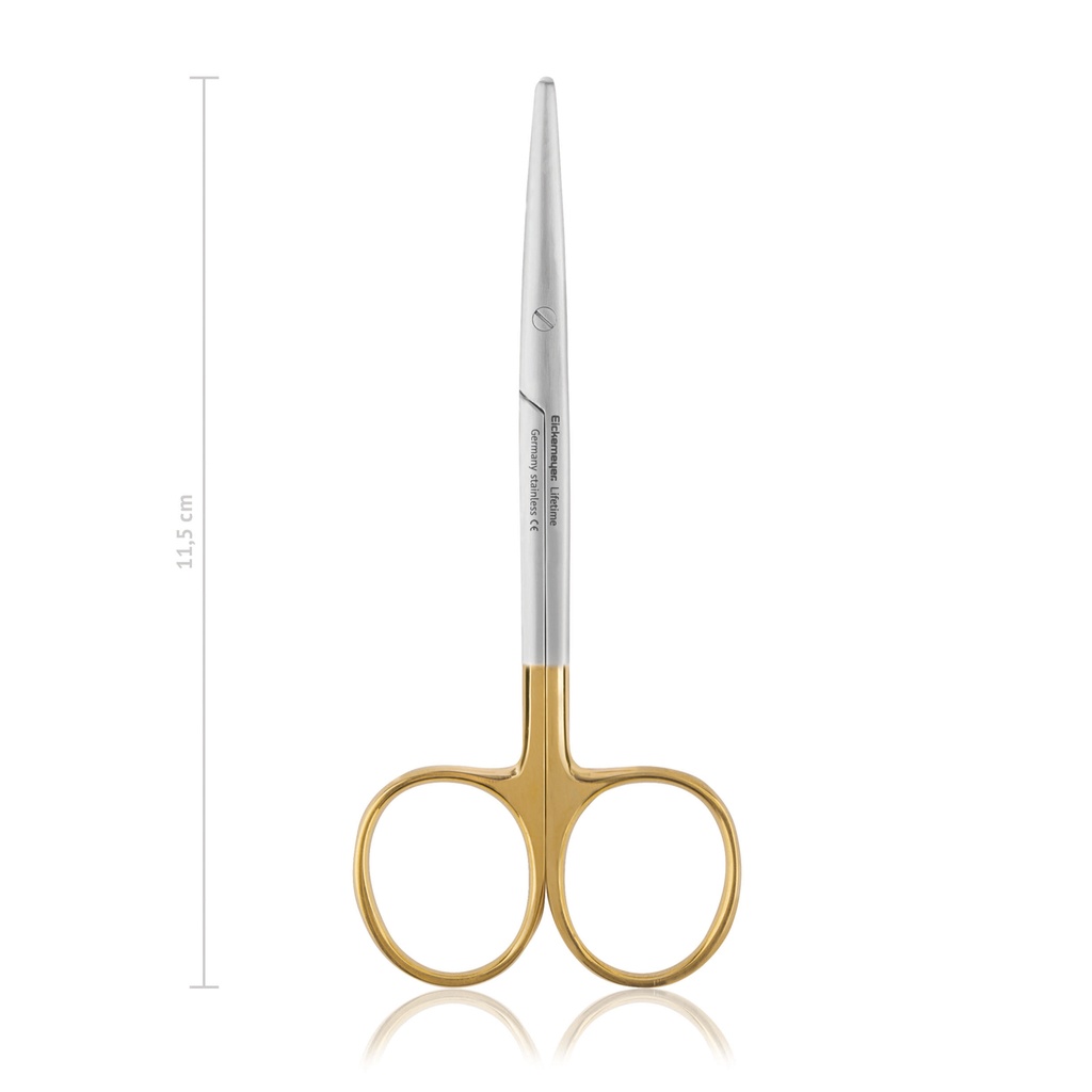 Dissecting scissors, curved, delicate, 11,5 cm,TC 