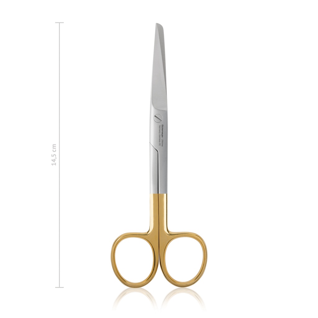 Surgical scissors, curved, sharp/blunt, TC, 14,5 cm 