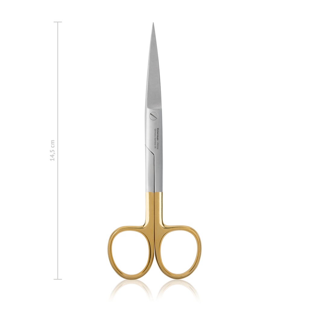 Surgical scissors STANDARD, sharp/sharp, 14,5 cm, straight, TC