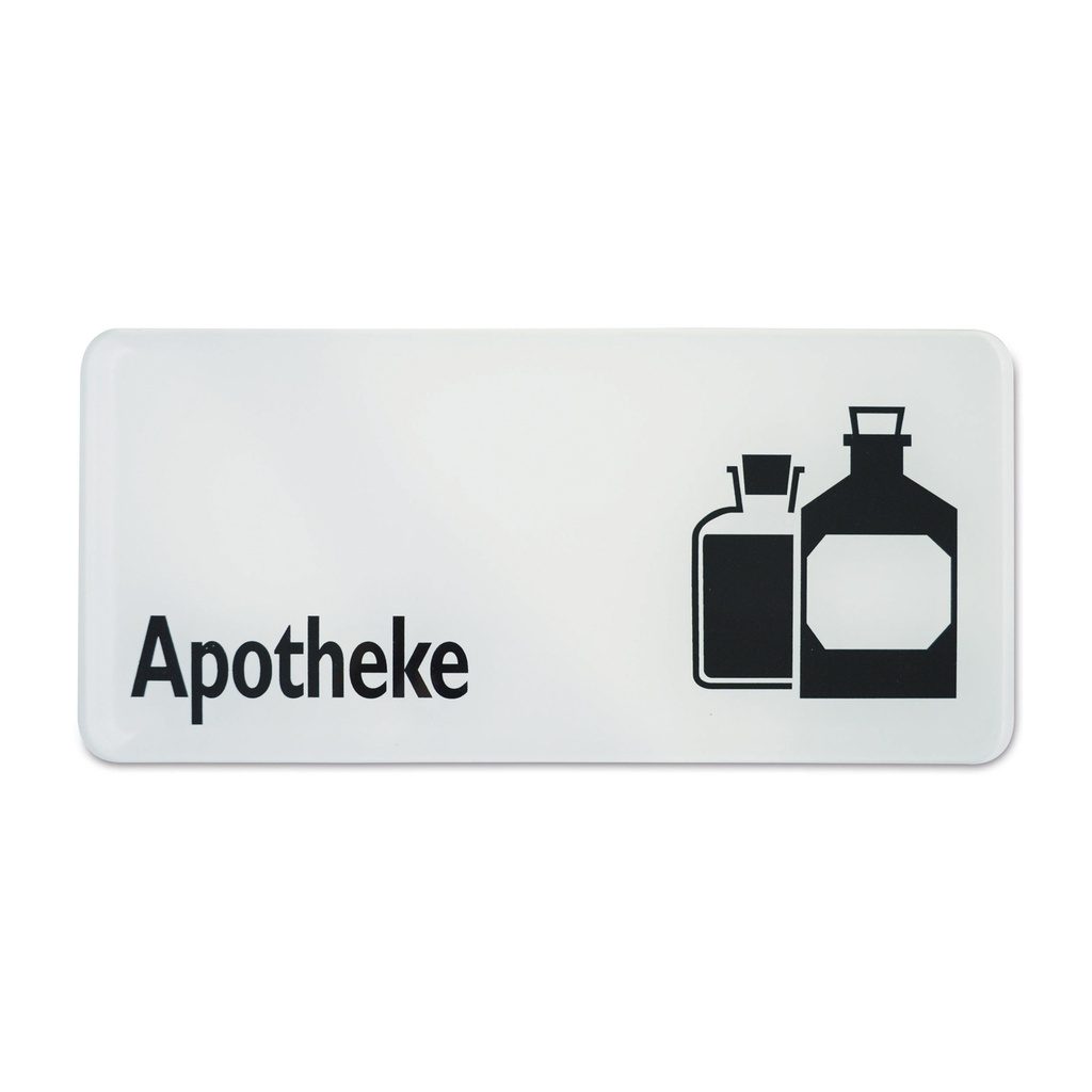 Sign with symbol Apotheke"", 30 x 13,5m black/white 