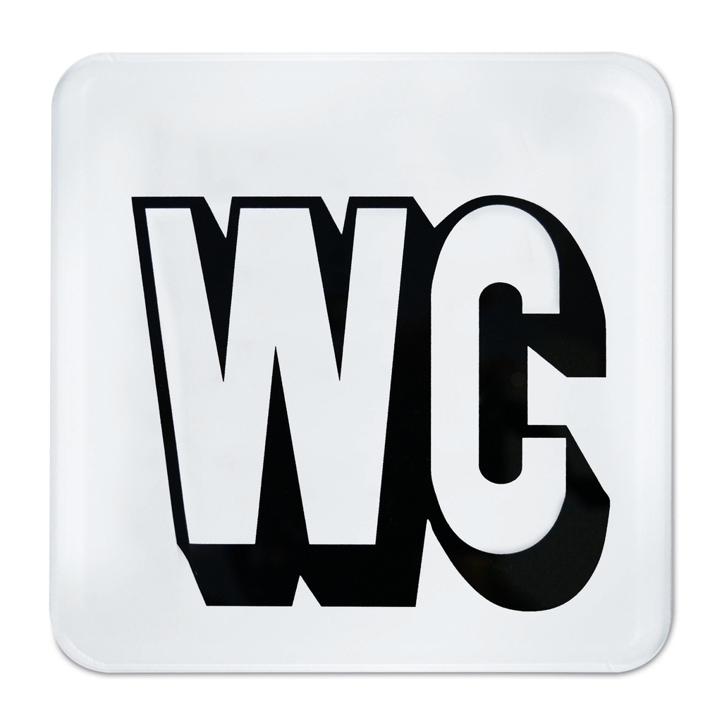 "Sign with symbol WC"", 13,5 x 13,5 cm, black/white 
