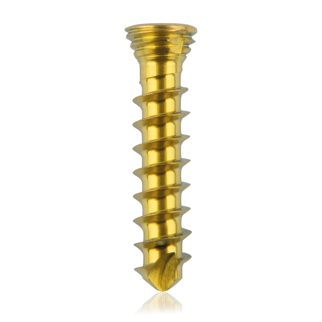 [185530] Titanium locking screw Ø2.3x12mm multi-directional, golden, Torx 6 self-drilling, self-tapping