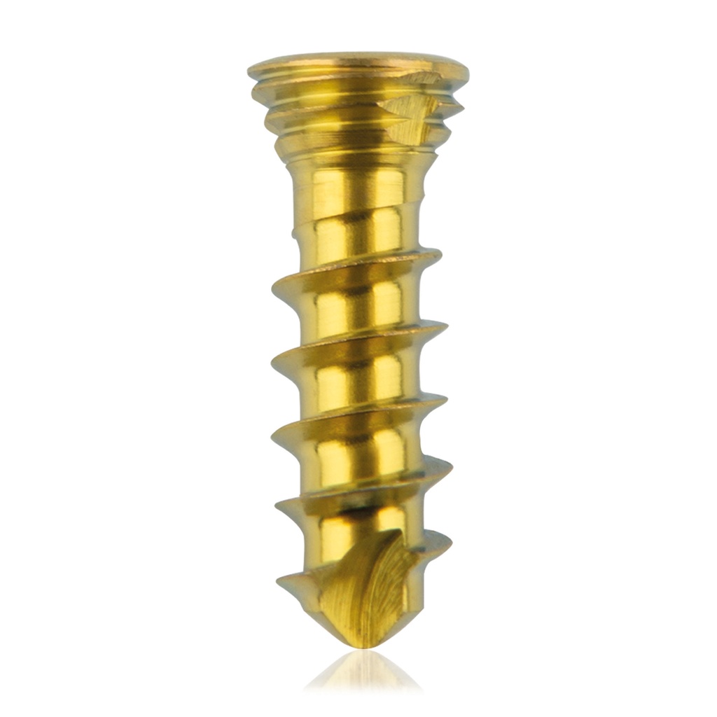 [185528] Titanium locking screw Ø2.3x 8mm multi-directional, gold, Torx 6 self-drilling, self-tapping