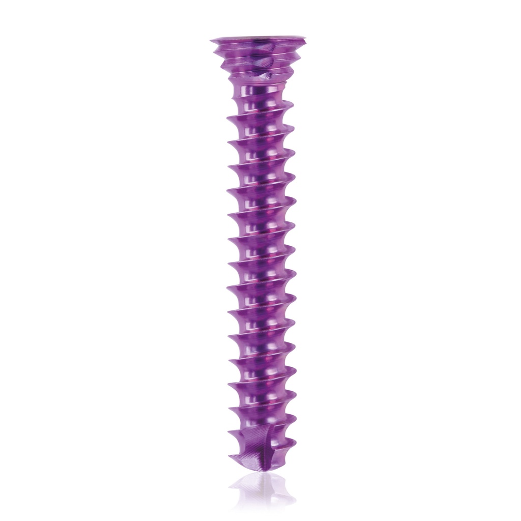 [185576] Titanium locking screw Ø3.5x 22mm,  multidirectional, magenta, Torx 10,  self-drilling, self-tapping