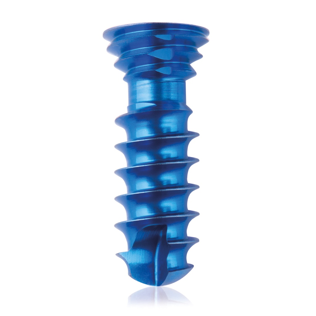 Titanium locking screw Ø4.0x 12mm,  multidirectional, blue, Torx 10,  self-drilling, self-tapping