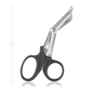 Universal bandage scissors with plastic rings, black, 18 cm