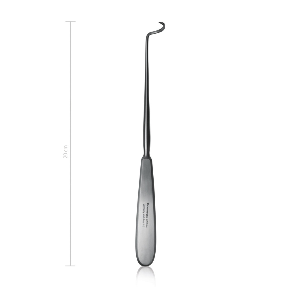 [154520] Ligature carriers DESCHAMPS, left/sharp, small curve, 20 cm 