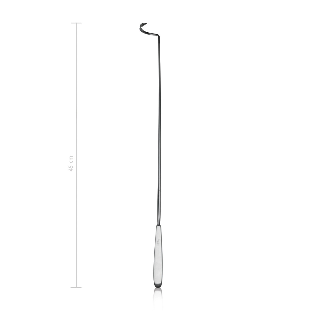[154045] Ligature carriers Deschamps, right/sharp 45 cm, HUSKAMP Pattern, long 