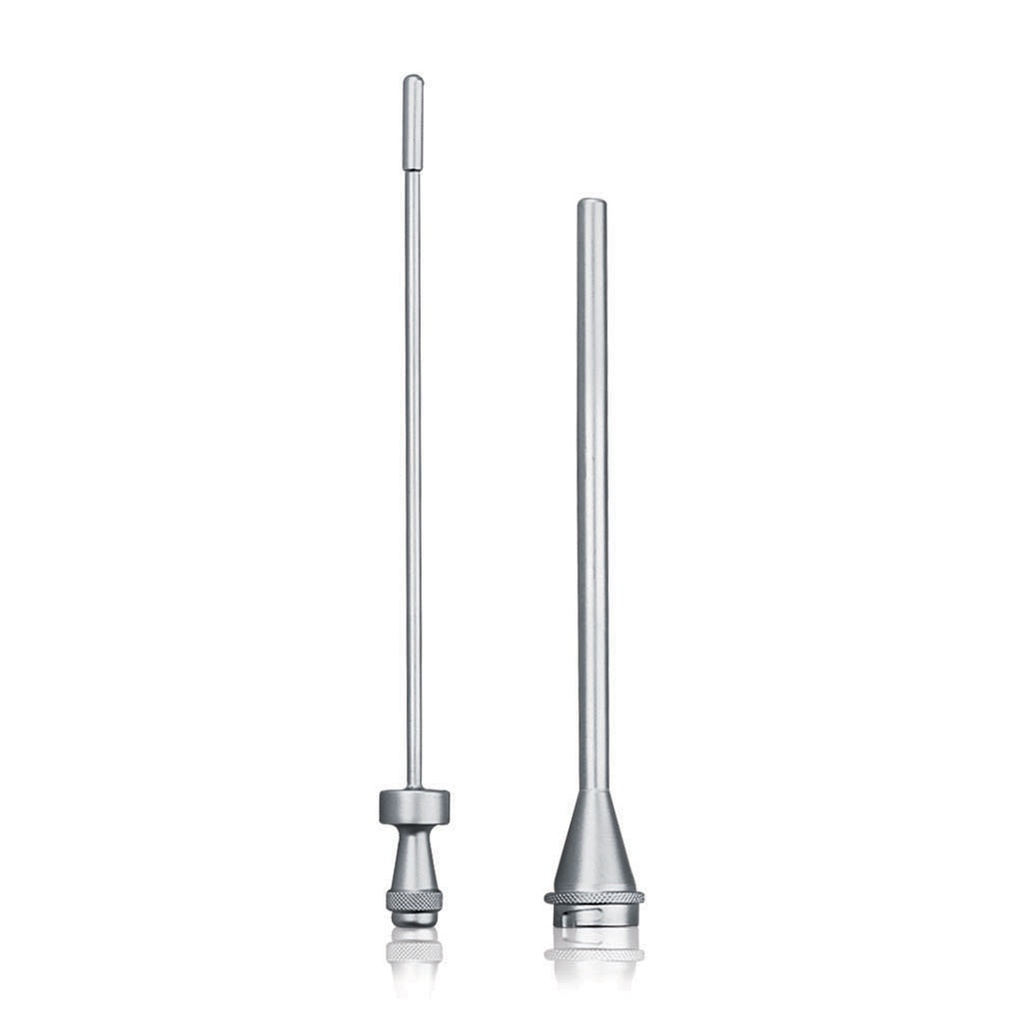 Vaginal speculum for bitches, Ø = 10 mm x 150mm, with obturator, suitable for HEINE slit illumination head 