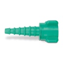 Connection nipple green, plastic, for 3/8" hose